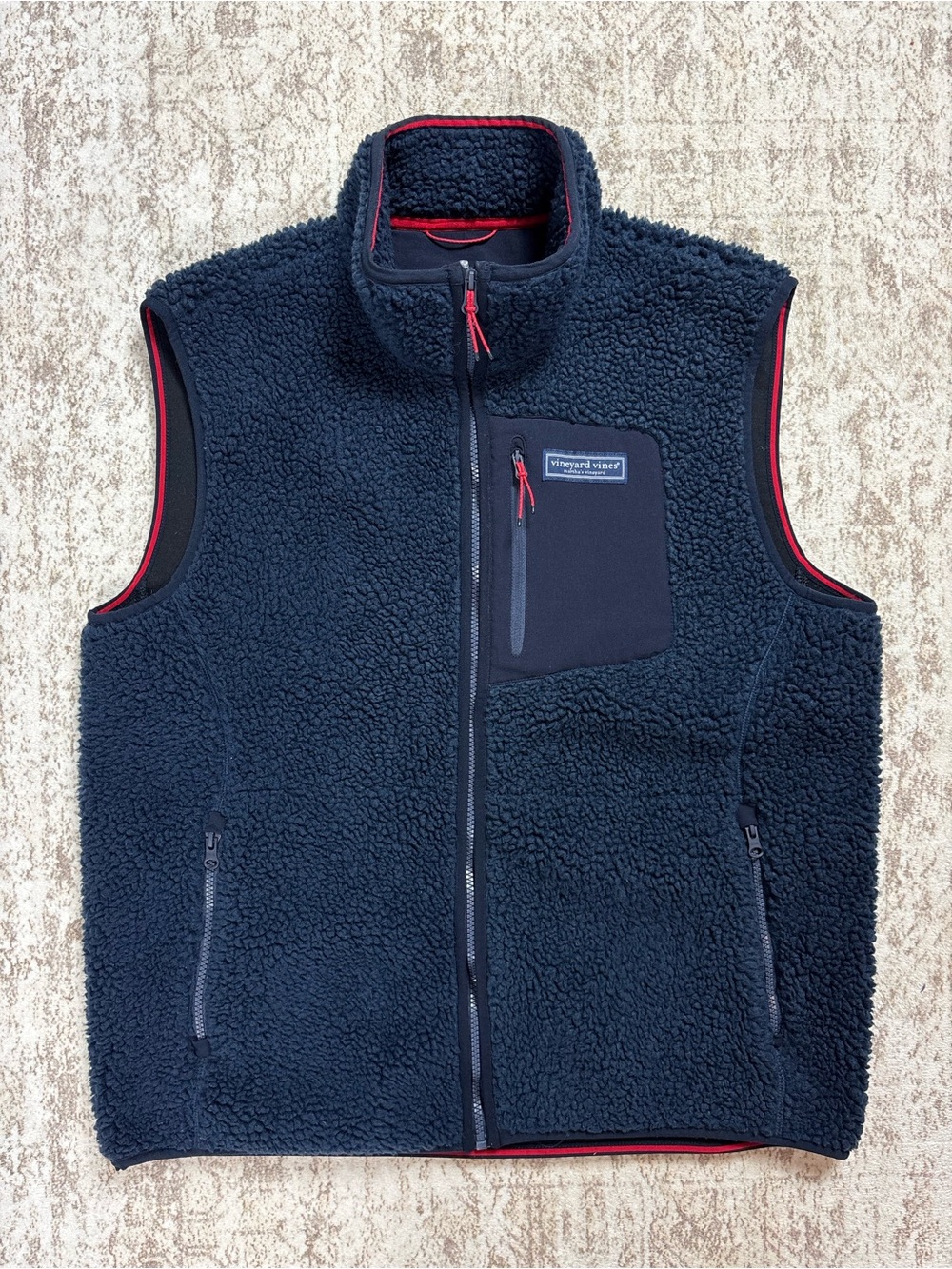 Vineyard Vines Navy Sherpa Vest Size L